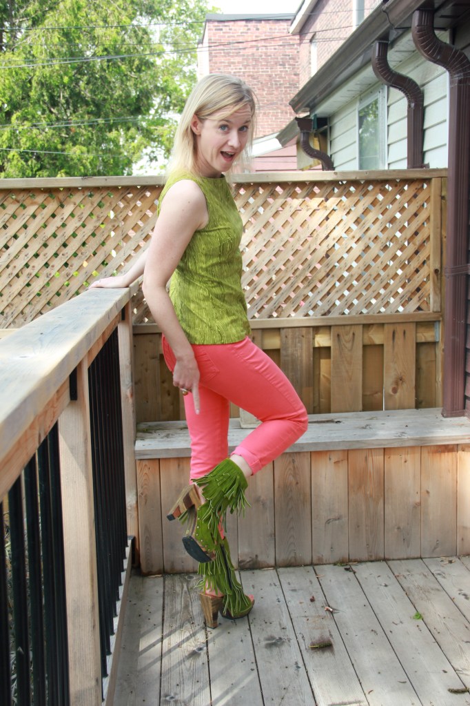 Burda 7051 shirt with Fluevog Faith Hi Jericho boots