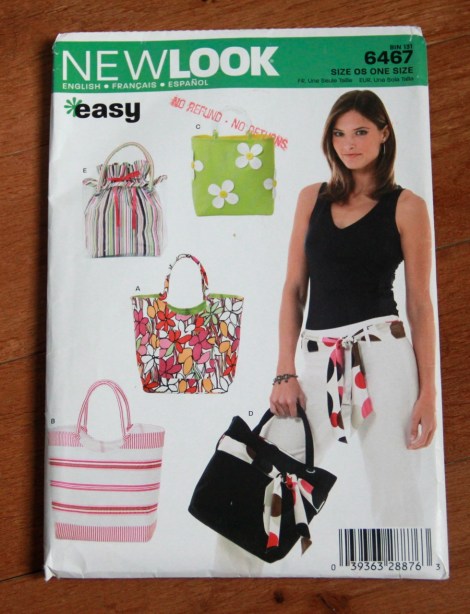 The New Look 6467 bag pattern that I've used a lot in the past. 