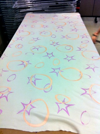 Silk screen layer #2: peach circles.