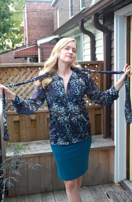 Burda chiffon blouse with tie band 10/2011 #128B