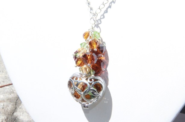 Crystals & heart pendant
