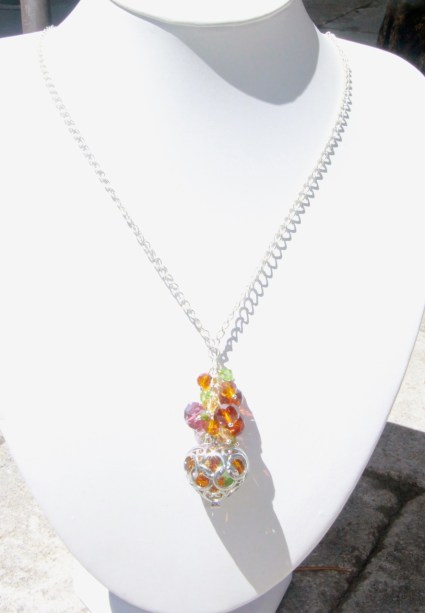 Crystal & heart pendant