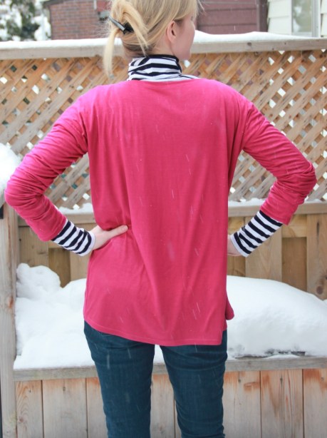 Pink top - back view