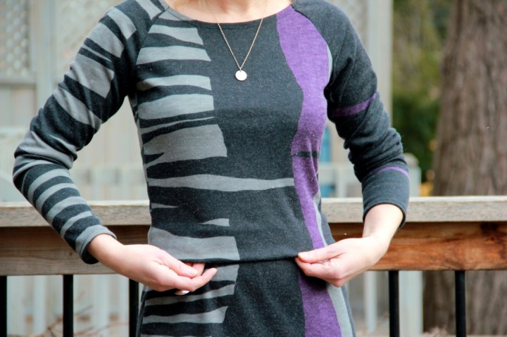 Burda 6010 dress with modifications - folded over waist