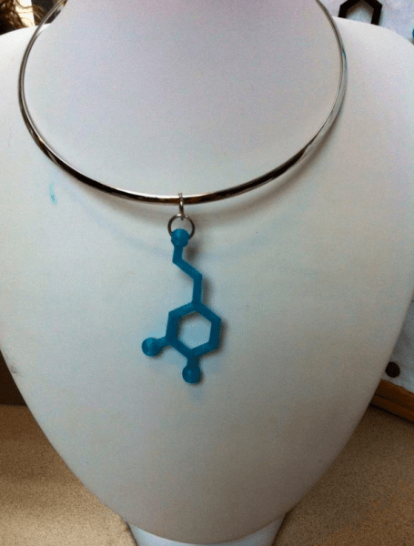3D printed glow-in-the-dark dopamine molecule!