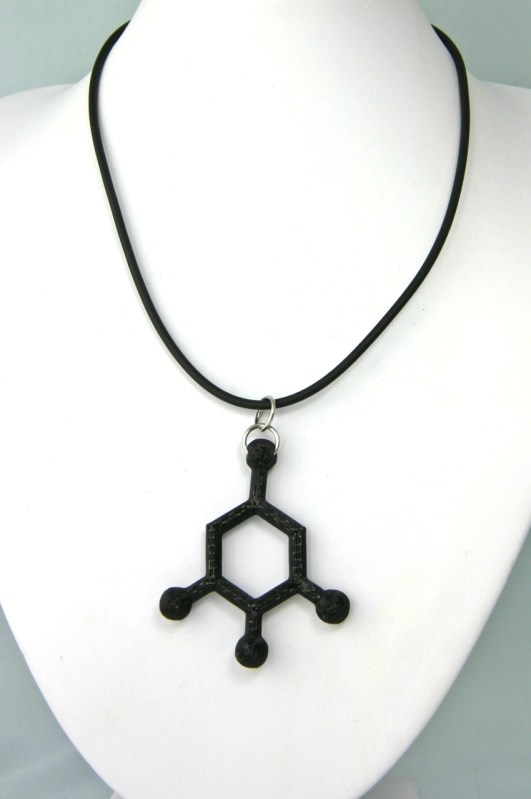 3D printed TNT molecule pendant