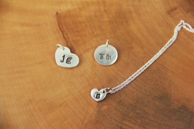 Silver clay initial pendants