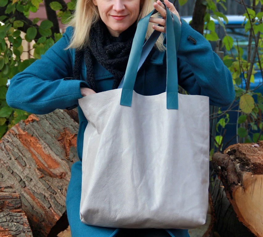DIY leather tote bag