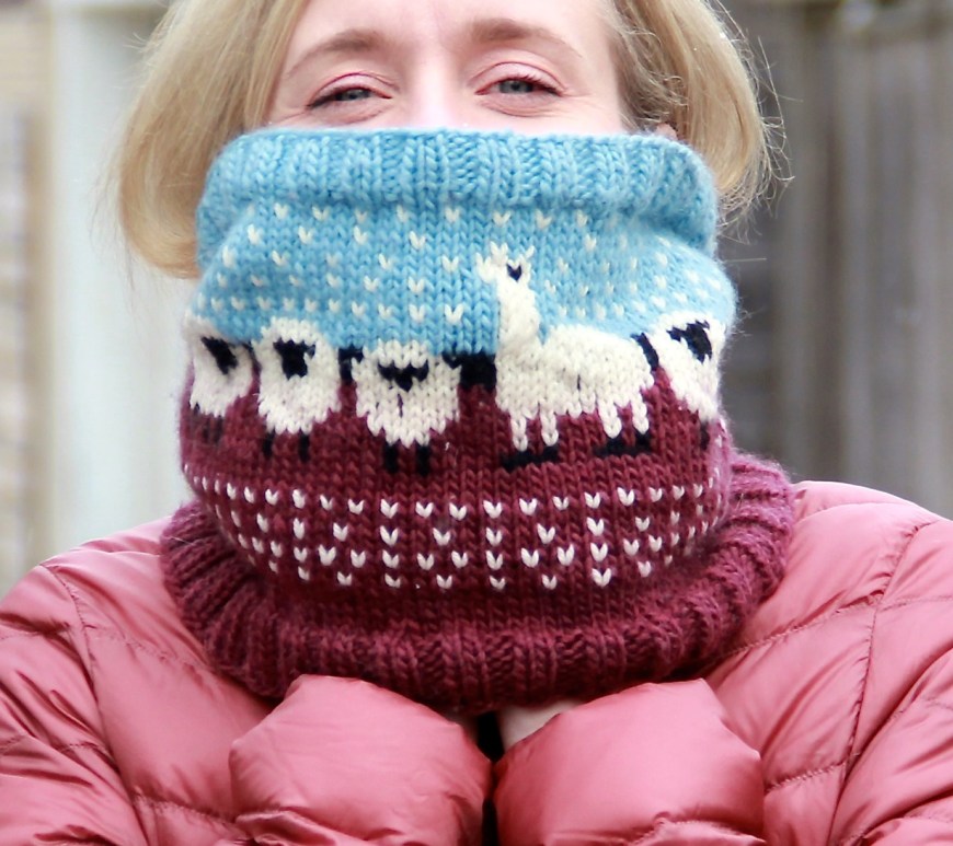 Happy sheep cowl neck warmer