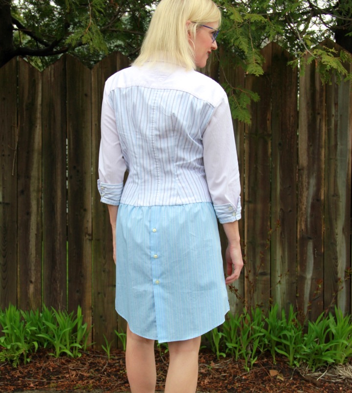 Frivolous at Last - Refashioned shirt dress with bow